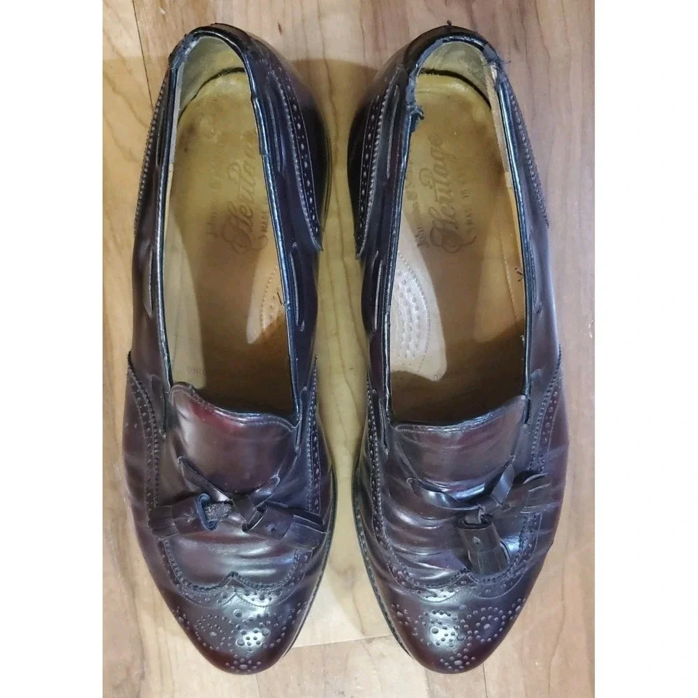 Johnston & Murphy‎ Tassel Loafers Men's 9.5 D Burgundy Leather Dress Shoes